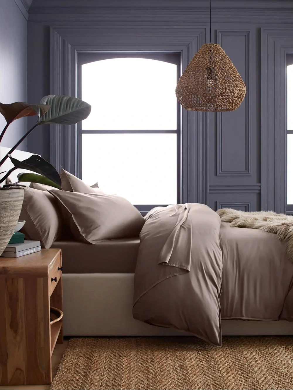 Quince Bamboo Duvet Cover Set King/Cal King Stone